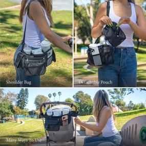 img 1 attached to Pharmedoc Baby Stroller Organizer, Cup Holder, Phone Holder Pocket, Detachable Zippered Pouch, Universal Fit With Velcro Handlebar Adjustable Shoulder Straps, Large Capacity, Carry-All Stroller Caddy