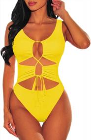 img 4 attached to Sovoyontee Women'S Sexy One Piece Swimsuits Cheeky Bikini Bathing Suit