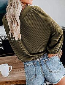 img 2 attached to Warm Up In Style: Tobrief Women'S Off-Shoulder Waffle Knit Pullover Sweater