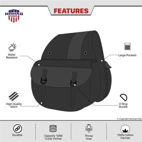 img 2 attached to 🏍️ Удобные и универсальные: сумки для мотоцикла Nomad USA Quick-Easy Universal Fit Throw Over Motorcycle Canvas Biker Cargo Saddlebags (хаки)