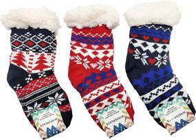 img 3 attached to Fluffy Thermal Sherpa Christmas Slipper Girls' Clothing : Socks & Tights