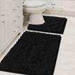 experience ultimate comfort and luxury with h.versailtex chenille bathroom rug mat in black - soft, absorbent, and machine washable plush carpet mats for your tub! logo
