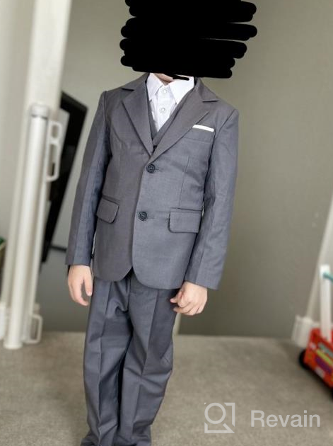 img 1 attached to 👔 Stylish Kretenier Charcoal Dress Suits for Boys – Formal Attire for Elegant Occasions review by Freddy Hammonds