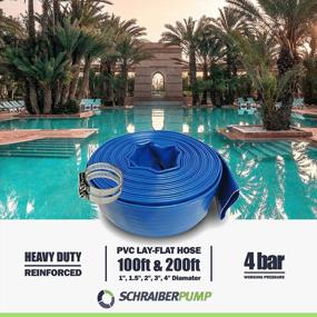 img 2 attached to 4-Inch PVC Lay-Flat Discharge And Backwash Hose - 100 Feet Heavy Duty (4 Bar) With 2 Clamps Included
