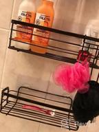 img 1 attached to 2 Pack Adhesive Shower Caddy Basket Shelf W/ Hooks - No Drilling Rustproof SUS304 Stainless Steel Wall Mounted Rack For Kitchen, Dorm Hanging Soap & Shampoo Holder review by Nick Kussmaul
