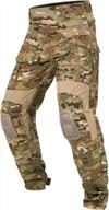 carwornic tactical camo pants for men with knee pads - rip-stop military combat pants for airsoft, hunting, paintball, and army use logo