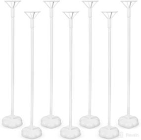 img 4 attached to 12-Piece Balloon Stick Stand Set - Balloon Holder Cup with Pole and Flower Stand Base - Table Desktop Centerpiece Decorations for Wedding, Birthday, Baby Shower & Any Party - Balloon Accessories