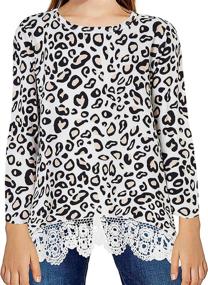 img 4 attached to T Shirt Printed Leopard Student Crewneck Girls' Clothing ~ Tops, Tees & Blouses