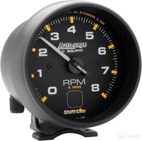 img 1 attached to 🚗 Auto Meter 2302 Autogage Shift-Lite Tachometer: Sleek Black dial/Bezel, 3.750 in.