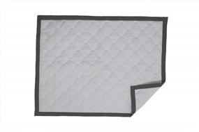 img 2 attached to Quilted Crib Quilt/Play Mat In White And Grey Moroccan Tiles - Bacati MixNMatch Collection