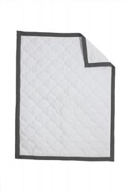 img 1 attached to Quilted Crib Quilt/Play Mat In White And Grey Moroccan Tiles - Bacati MixNMatch Collection