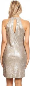 img 3 attached to Anna-Kaci Womens Sleeveless Sequin Shift Halter Sexy Mini Cocktail Party Dress