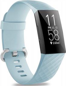 img 4 attached to Водонепроницаемый ремешок Hamile для замены на Fitbit Charge 4/3/3 SE - ремешок для фитнес-спортивных часов для мужчин и женщин, размер L, аква-цвет.