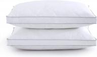 puredown goose feathers down & fiber pillows usa made medium to firm hotel collection 2 pack standard 20x26 inches cotton cover logo