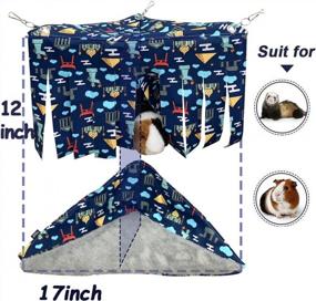 img 3 attached to Cozy And Cute: FULUE Corner Hideout For Guinea Pig And Ferret Sleeping Comfort In Dark Blue
