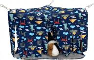 cozy and cute: fulue corner hideout for guinea pig and ferret sleeping comfort in dark blue logo