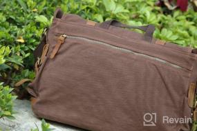 img 8 attached to Versatile And Stylish Gray Canvas Messenger Bag For Men - Fits 17.3 Inch Laptop Perfectly