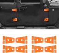 🚙 enhance and protect your jeep: rt-tcz door hinge covers protector trim cover kit - compatible with jeep wrangler unlimited rubicon sahara sports accessories 2007-2018 jk jku 8pcs orange логотип
