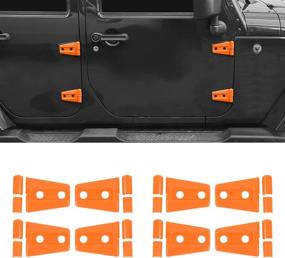 img 4 attached to 🚙 Enhance and Protect Your Jeep: RT-TCZ Door Hinge Covers Protector Trim Cover Kit - Compatible with Jeep Wrangler Unlimited Rubicon Sahara Sports Accessories 2007-2018 JK JKU 8pcs Orange