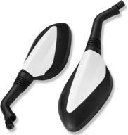 🛵 8mm cleo white side mirrors - gy6 50cc 125cc 150cc 250cc chinese scooter moped motorcycle rear view mirror логотип