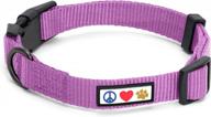 small dog training collar: pawtitas solid purple orchid - s size logo