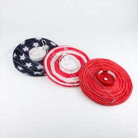 img 2 attached to Set Of 3 Battery Operated LED Red, White, And Blue 8 Inch Paper Lanterns For 4Th Of July Celebration From Paperlanternstore.Com