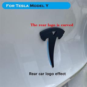 img 1 attached to 🔥 Matt Black YHCDSEA Model Y Steering Wheel/Front Trunk/Rear Trunk Logo Sticker Cover Emblem Badge Decals 3PCS/Set for Tesla Model Y Accessories