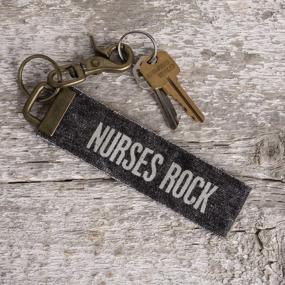 img 1 attached to Nurses Rock Canvas Keychain By Primitives By Kathy – Measures 8.75" X 1.5