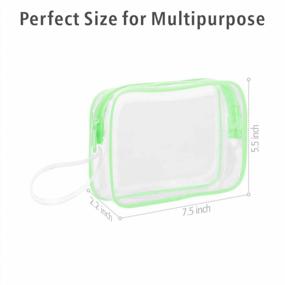 img 2 attached to PACKISM Clear Makeup Bags, 5 Pack TSA Approved Toiletry Bag With Handle, Travel Clear Toiletry Bag, Quart Size Bag Clear Cosmetic Bag, Green White Grey