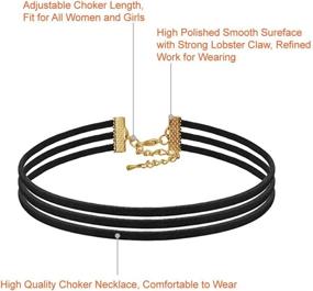 img 3 attached to 26 Pcs Black Choker Necklaces + 6 Extender Chains Set For Women Girls - PAXCOO 32 PCS