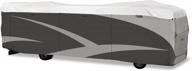 gray & white adco designer series hd class a motorhome cover for 34'1"-37', made of olefin material logo