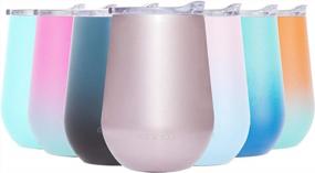 img 4 attached to Keeps Your Wine At The Perfect Temperature: 12Oz Insulated Stainless Steel Wine Tumbler With Lid And Straw In Elegant Marble Design