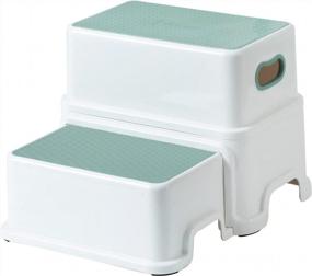 img 4 attached to Victostar 2 Step Stool For Kids - Anti-Slip, Sturdy & Safe Potty Training Aid For Toilet, Bathroom & Kitchen!
