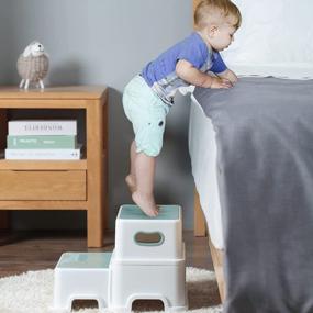 img 1 attached to Victostar 2 Step Stool For Kids - Anti-Slip, Sturdy & Safe Potty Training Aid For Toilet, Bathroom & Kitchen!