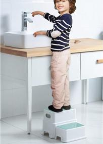 img 3 attached to Victostar 2 Step Stool For Kids - Anti-Slip, Sturdy & Safe Potty Training Aid For Toilet, Bathroom & Kitchen!