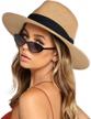 women's & men's wide brim straw panama hat fedora - upf protection for summer beach sun! logo