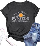 праздничная осенняя мода: женская рубашка pumpkin farm fresh с эффектным графическим принтом логотип