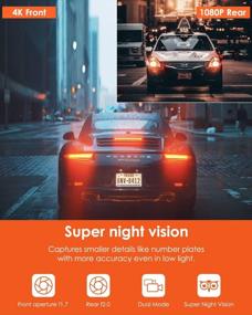 img 1 attached to Capture Crystal Clear Video With Vantrue X4S Duo 4K WiFi Dual Dash Cam - Perfect For 24/7 Parking Mode And Super Night Vision!