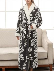 img 3 attached to Plush Fleece Bathrobe For Women, Men, And Couples - Full Length Sleepwear Robes By Zoulee