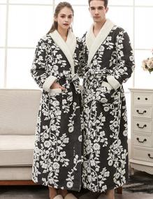 img 2 attached to Plush Fleece Bathrobe For Women, Men, And Couples - Full Length Sleepwear Robes By Zoulee