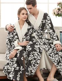 img 1 attached to Plush Fleece Bathrobe For Women, Men, And Couples - Full Length Sleepwear Robes By Zoulee