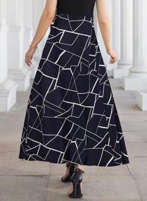 img 3 attached to Women'S High-Waisted Tie Knot Pleated A Line Maxi Skirt With Zip Back