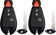 🔑 premium key fob replacement set for jeep grand cherokee & dodge ram trucks 2012-2019 - compatible with commander, journey, challenger, grand caravan - keyless entry & remote start - set of 2 logo