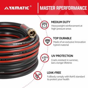 img 3 attached to YAMATIC 50Ft Garden Hose 5/8In, Ultra Durable Water Hose With Solid Brass Connector For All-Weather Outdoor Car Wash Lawn Black