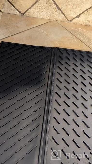 img 1 attached to Non-Slip Foldable Silicone Dish Drying Mats - Trifold Heat Resistant Kitchen Counter Mat - Black 16X24 Inch Size review by Amber Gaiser