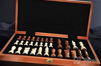 img 1 attached to Magnetic 15" Wooden Chess Set For Kids & Adults | Handcraft Travel Board W/ Piece Storage review by Douglas Holla