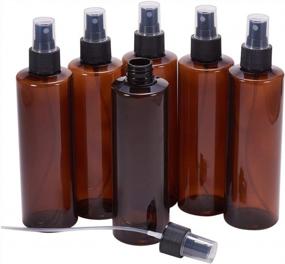 img 4 attached to BENECREAT 6 Pack 8.54 Ounce (250Ml) Amber Brown Plastic Spray Bottle With Fine Mist Sprayer Atomizer Caps For DIY Home Cleaning, Aromatherapy & Beauty Care Products