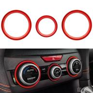 red mochent ac climate control knob outer ring covers for subaru forester 2019-2022 crosstrek 2018-2023 impreza 2017-2022 – air condition switch volume control trim kit, car accessory upgrade logo