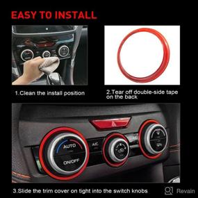 img 1 attached to Red MOCHENT AC Climate Control Knob Outer Ring Covers for Subaru Forester 2019-2022 Crosstrek 2018-2023 Impreza 2017-2022 – Air Condition Switch Volume Control Trim Kit, Car Accessory Upgrade
