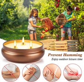 img 3 attached to 5Oz Tin Citronella Candles Outdoor, 4Pack Natural Soy Candle With 3 Wicks, 160H Burning For Indoor Use, Portable Travel Lemon Odor Candle Set - Gifts For Summer.